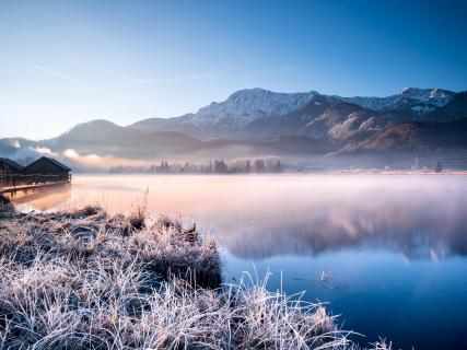 Kochelsee Bayern in Eis