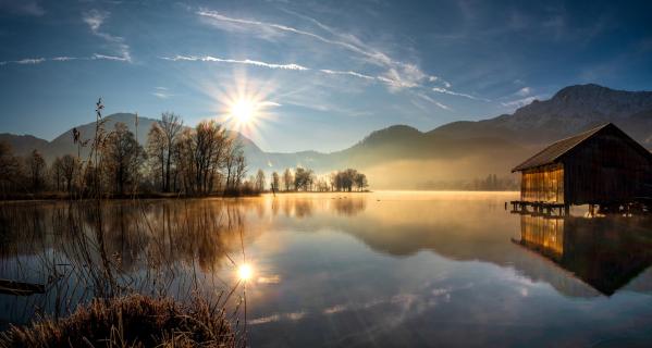 Kochelsee Bayern am Morgen