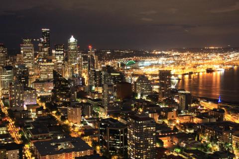 Downtown Seattle bei Nacht