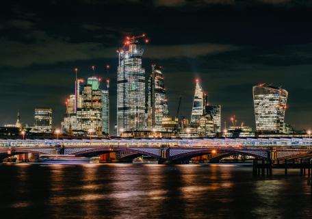 London by night Blackfriars bridge