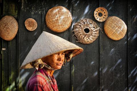 Die alte Frau am Mekongdelta