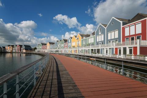 colorful wooden housen