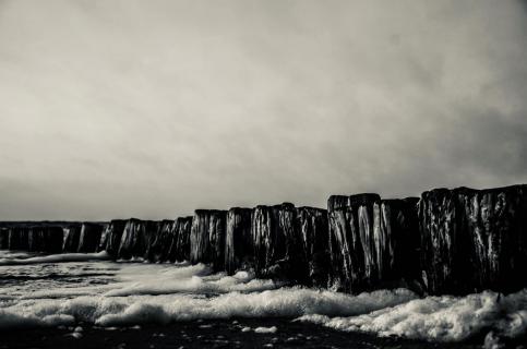 Nordsee in Schwarzweiss 