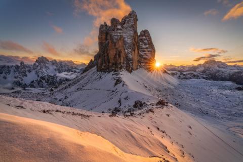 Winterlicher Sonnenuntergang bei den 