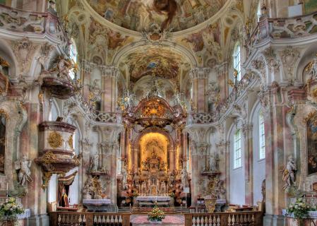 Innenansicht der Klosterkirche Birnau