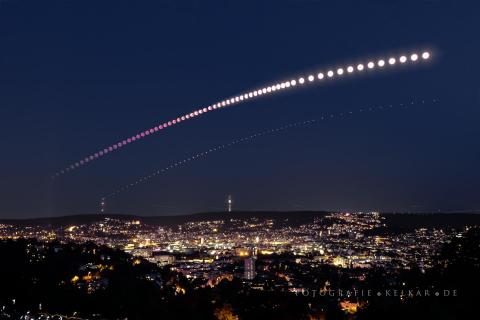 Vollmondfinsternis über Stuttgart