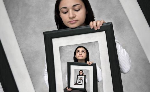 Photoshop Die Frau Im Rahmen Digitalphoto