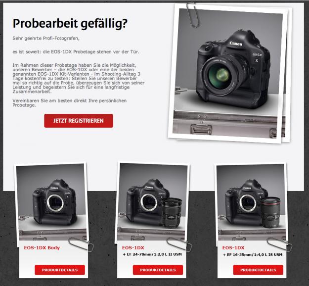 Probetage bei Canon