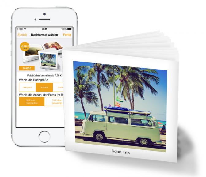 clixxie Fotobuch-App im Quadrat