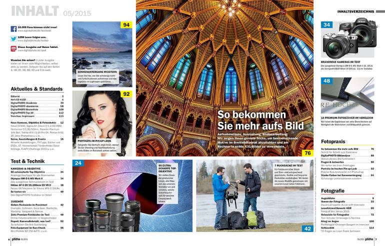 Inhaltsverzeichnis der neuen DigitalPHOTO-Ausgabe