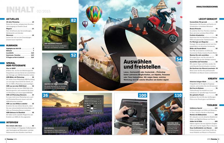 Inhalt der DigitalPHOTO Photoshop 2/2015