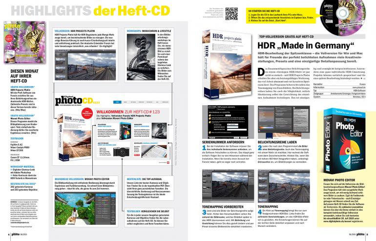 Der Inhalt der in der DigitalPHOTO 06/2015 enthaltenen Heft-CD.