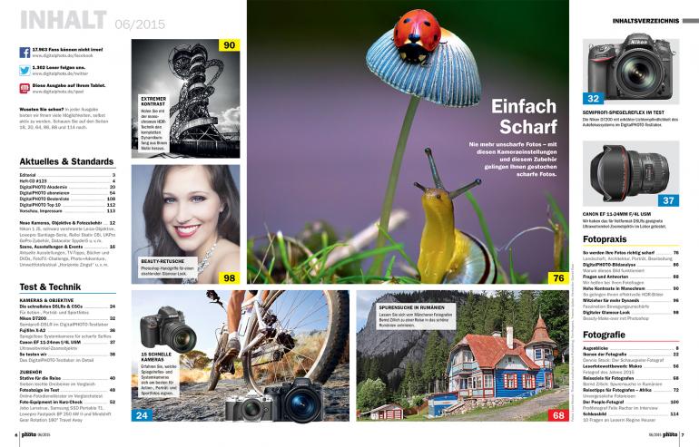 Der Inhalt der neuen DigitalPHOTO 06/2015.