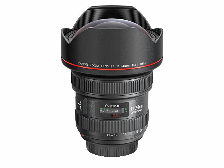 EF 11-24mm F/4l USM von Canon hat an der Rückseite einen Einschub für den Einsatz von Gelantinefiltern.