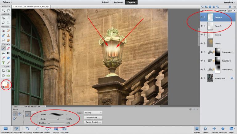 Licht an: Bringen Sie eine Glühbirne mit Photoshop Elements zum Leuchten