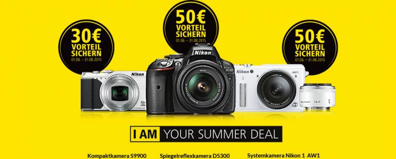 Der Nikon Summerdeal gilt im Zeitraum 01.06.15 bis 31.08.15.