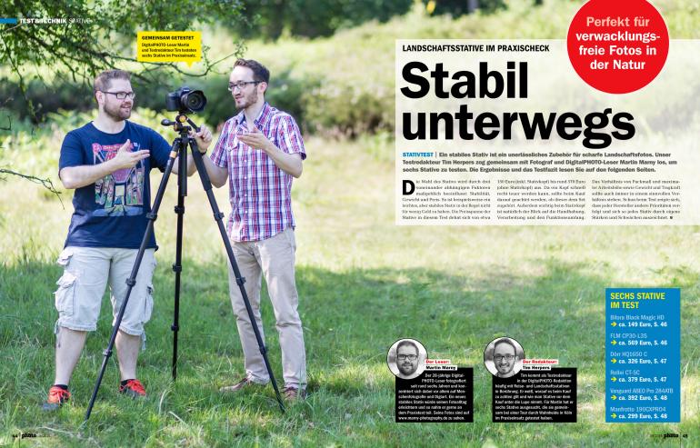 Gemeinsam getestet: DigitalPHOTO-Leser Martin und Testredakteur Tim testeten sechs Stative im Praxiseinsatz. 