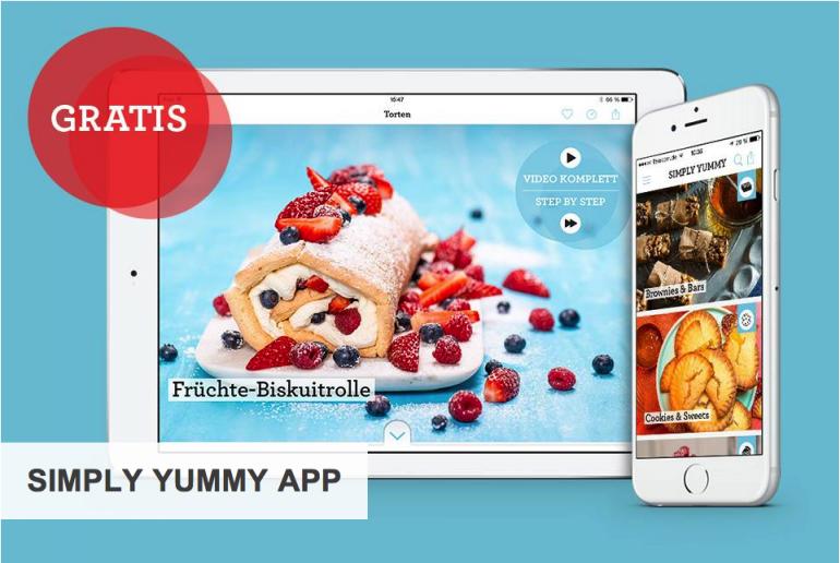 SIMPLY YUMMY - Gratis App erhältlich für Android und iOS. 