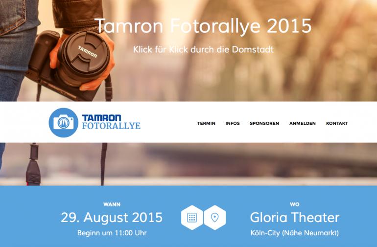 Am 29. August steigt in Köln die 3. Tamron Fotorallye. 
