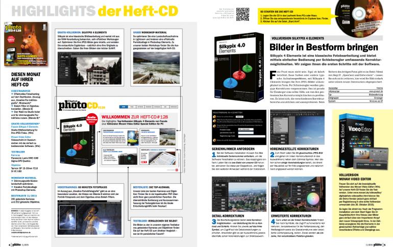 Top-Extra für Sie: Gleich zwei Gratis-Vollversionen: Franzis Silkypix 4 Elements und Movavi Video Editor Special Edition für PC. Plus: 60 Minuten Videotraining mit Tipps für kreative Porträtfotografien, unsere Testbilder und das...
