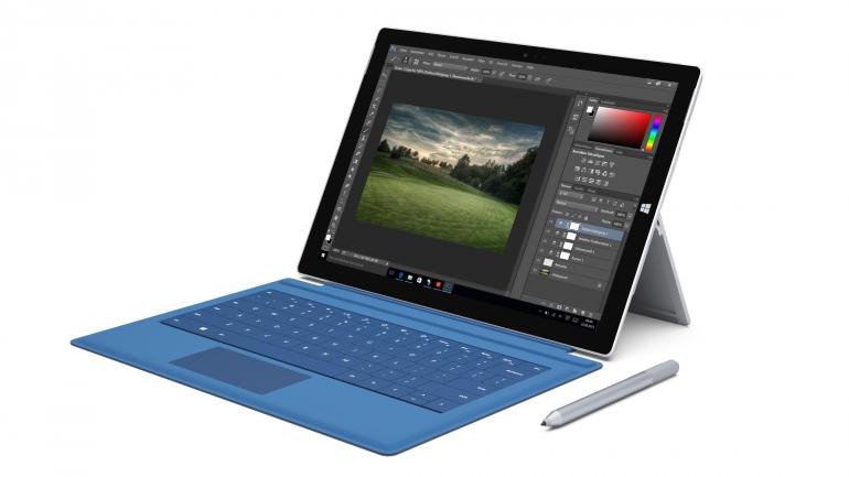Vom Tablet zum Laptop: Mit dem optional erhältlichen Microsoft Type Cover (UVP: 129,99 Euro) kann das Surface Pro 3 innerhalb von Sekunden zum Laptop umgestaltet werden.
