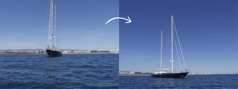 Eine seitliche Positionierung ist bei manchen Fotos vorteilhafter (rechts). Das Bild entstand mit einer Canon 5D Mark II, 24mm, bei Blende F/8, ISO 100 und einer Belichtungszeit von 1/30s.
