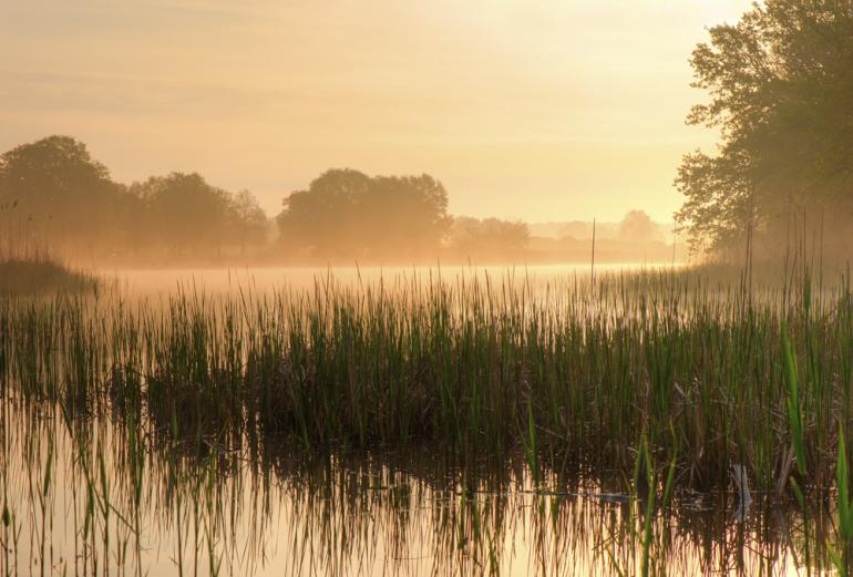 Profifotograf Sebastian Kaps zeigt beim Workshop unter anderem, wie man einen See während des Sonnenuntergangs fotografiert.