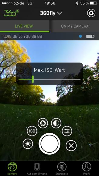 Die Kameraeinstellungen, wie etwa ISO-Wert, Helligkeit und Kontrast, werden über die kostenlose App angepasst. Diese ist für Android- und iOS-Endgeräte erhältlich.