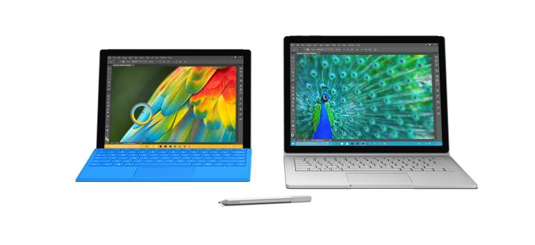 Das Surface Pro 4 und Surface Book von Microsoft.