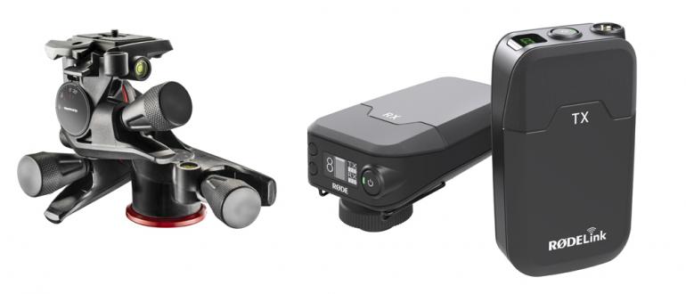 Der XPRO-Getriebeneiger von Manfrotto und das externe Videomikrofon von Manfrotto.