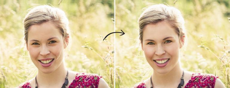 Vor und nach der Photoshop-Retusche