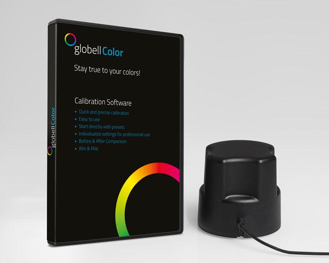 Zur Farbmanagement-Lösung gehört eine Software und ein Farbmessgerät.
