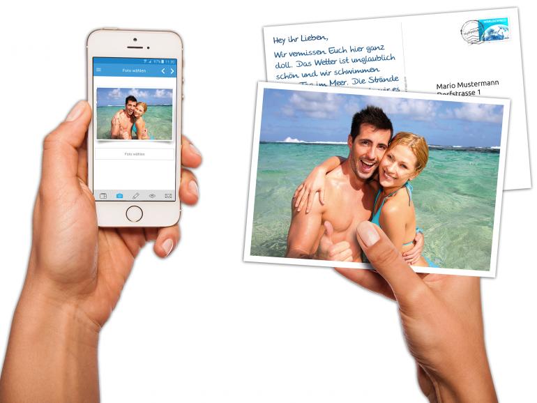 App macht Fotos zu Urlaubspostkarten
