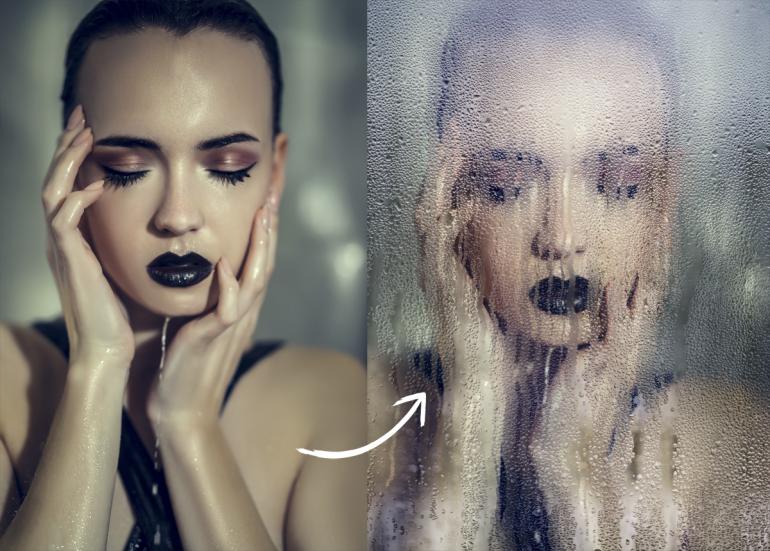 Porträt-Effekt in Photoshop: Nasse Scheibe