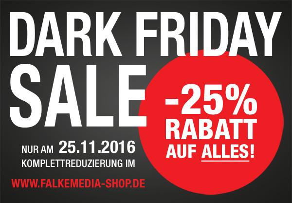 Dark Friday Sale: Supergünste Angebote bei falkemedia! 25% Rabatt