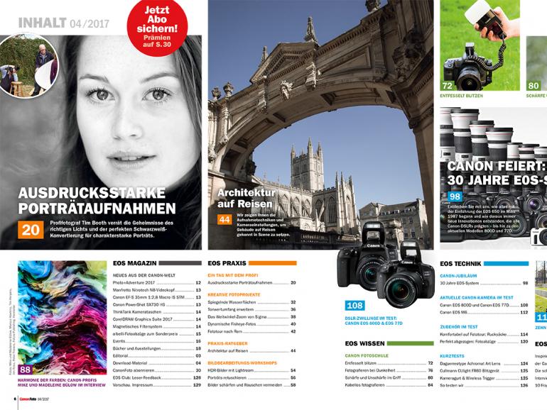 Inspiration, Praxis-Tipps, Kamera-Wissen: die neue CanonFoto 4/2017 ist da!