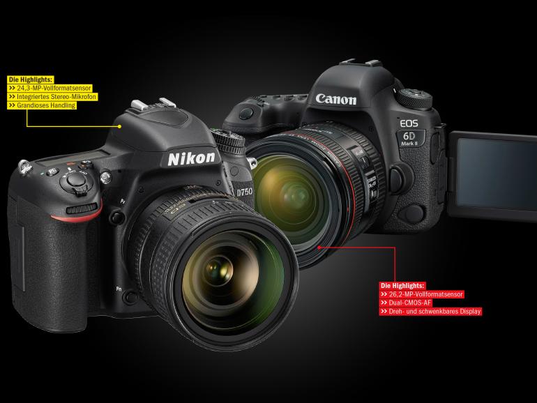 Duell der Vollformate: Canon EOS 6D Mark II vs. Nikon D750