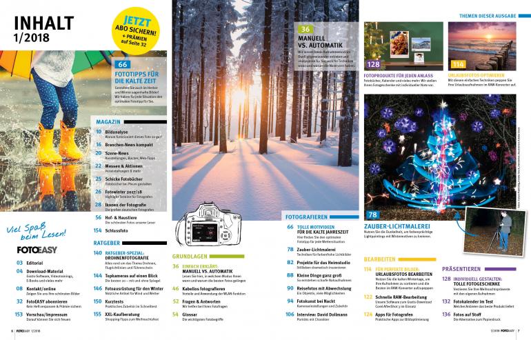 130 Fototipps für den Winter - Die neue FotoEASY-Ausgabe 1/18 ist da!