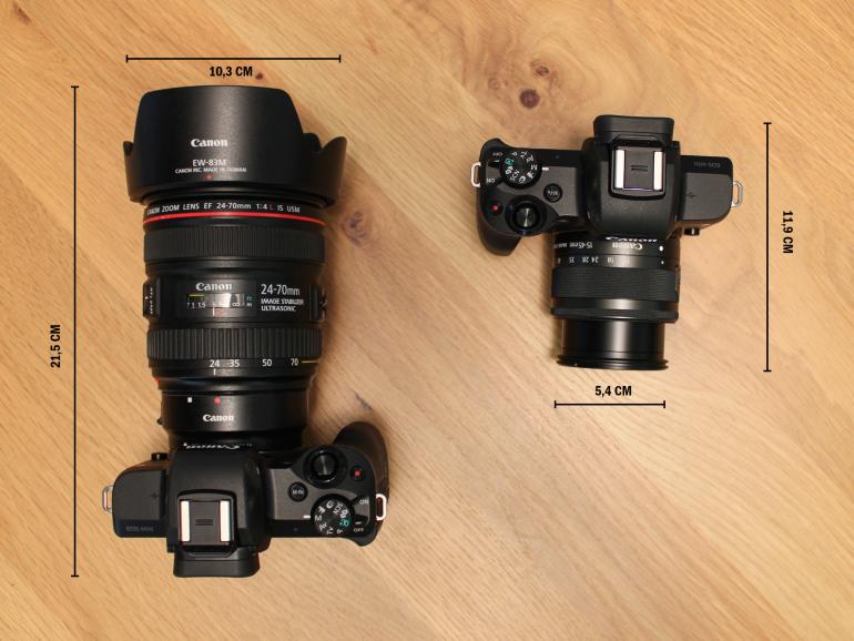 Die spiegellosen EOS-M-Kameras sind per EF-EOS-M-Adapter (111,90 Euro) mit allen Objektiven der EF- und EF-S-Reihe kompatibel. Das macht die CSCs zu einer guten Wahl für Fotografen, die bereits Canon-Objektive besitzen. Schade, dass die Kamera-Objektiv-Kombination dann deutlich klobiger ausfällt.