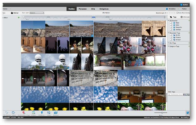 Der Organizer in Photoshop Elements 2018 sorgt zumeist vollautomatisch für Ordnung in der Fotosammlung und ist zentraler Ausgangspunkt für alle Arbeiten.