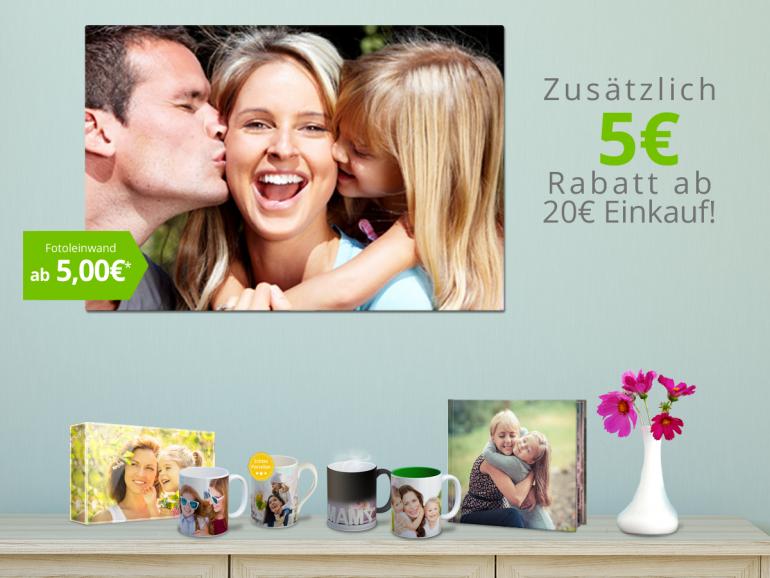 Günstige Fotoprodukte von meinfoto.de - Jetzt 5 Euro Rabatt sichern