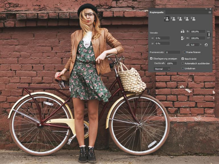 Kopierstempel: Mehr Optionen im Bedienfeld - Photoshop einfach erklärt