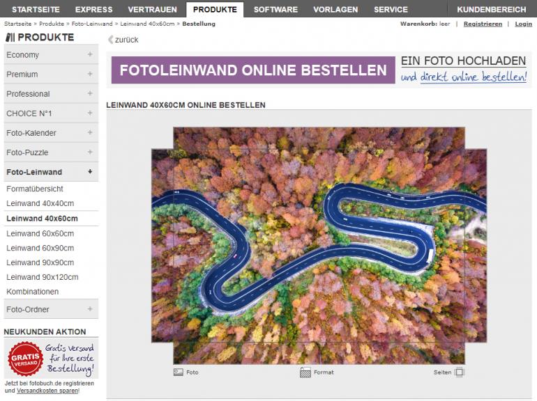 Sechs Online-Anbieter für Fotoleinwände im Test