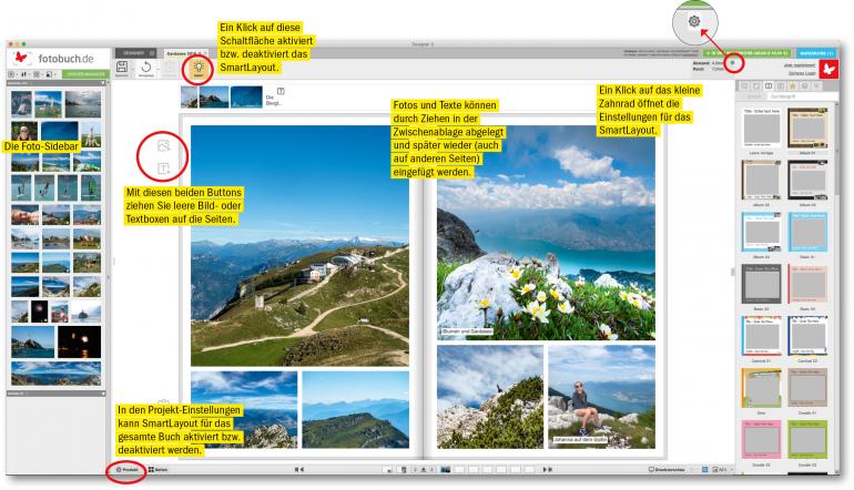 Fotobücher einfach und schnell dank SmartLayout gestalten