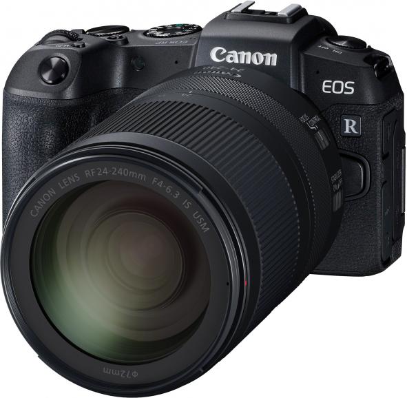  Canon EOS RP Sensor: 26,2 Megapixel Vollformat-CMOS-Sensor Sucher: 0,39-Zoll-OLED-Sucher Display: 7,5 cm großer dreh- und schwenk­barer Touchscreen ISO-Bereich: 100-40.000 (erweiterbar auf bis zu ISO 102.400) Auto­fokus: Dual Pixel CMOS Video: 4K mit 25 B/s und Full-HD mit 60 B/s Gewicht: 485 g Preis (UVP): 1.499 Euro