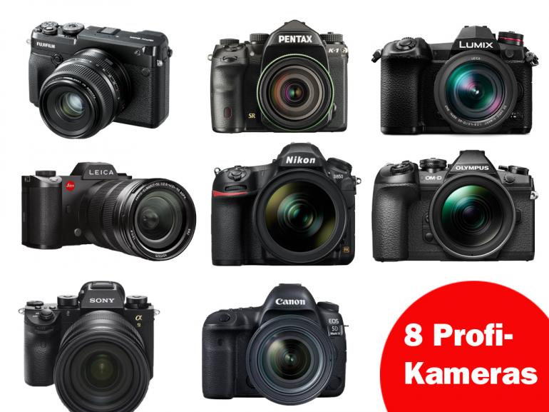 Großer Kamera Vergleich: 8 Profi-Kameras im Überblick