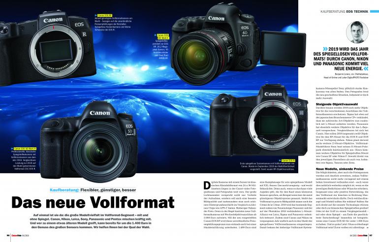 CanonFoto 04/2019 ab sofort erhältlich: 58 Profi-Tipps für Landschaftsfotografie + Canon EOS Bestenliste