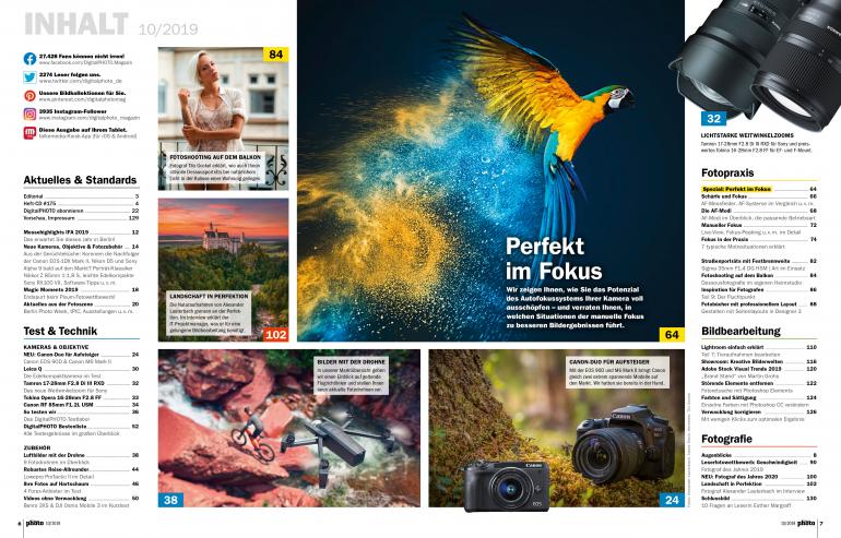 Neu! DigitalPHOTO 10/2019 - Perfekte Bildschärfe und Canon EOS 90D im ersten Test