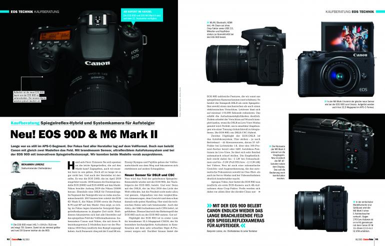 CanonFoto 06/2019 ab sofort erhältlich: Profitipps für Aktfotografie, Canon EOS 90D und M6 Mark II im ersten Test