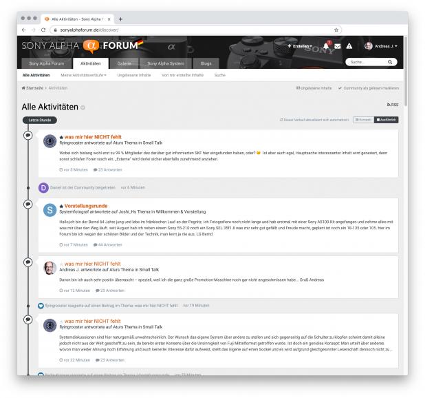 &gt;&gt; Newsstream: Aktuelle Aktivitäten im Forum
